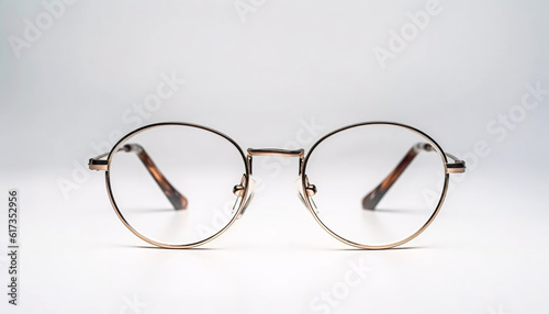 Eyeglass frames isolated on white background front view. Generative AI