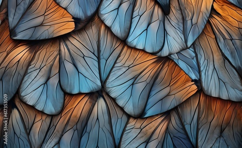 Butterfly Wing Biomimicry Pattern Background. Capillary Membrane. Generative AI. photo