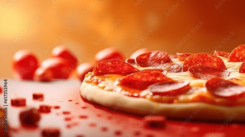 Traditional italian pizza. Delicious taste pepperoni pizza. Generative AI