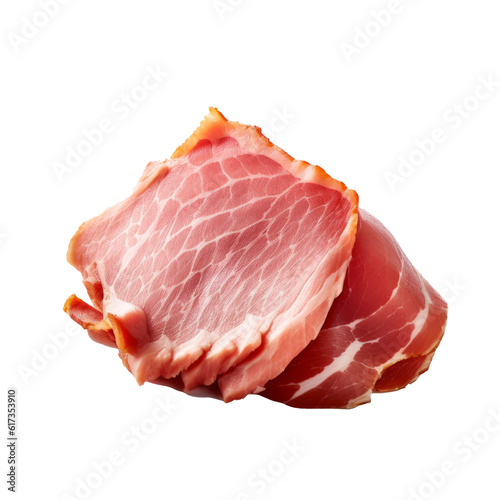 Pork, Ham, Cut of Raw Meat Isolated on Transparent Background Food Illustration