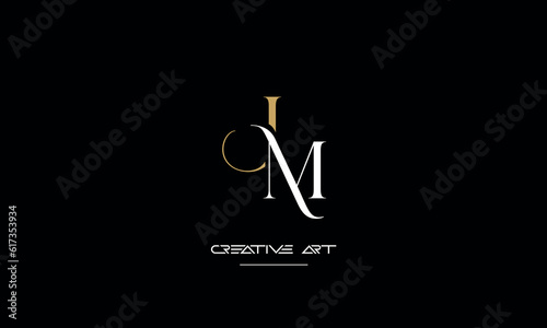 JM, MJ, J, M abstract letters logo monogram