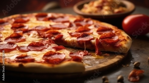 Wallpaper Mural Traditional italian pizza. Delicious taste pepperoni pizza. Generative AI Torontodigital.ca