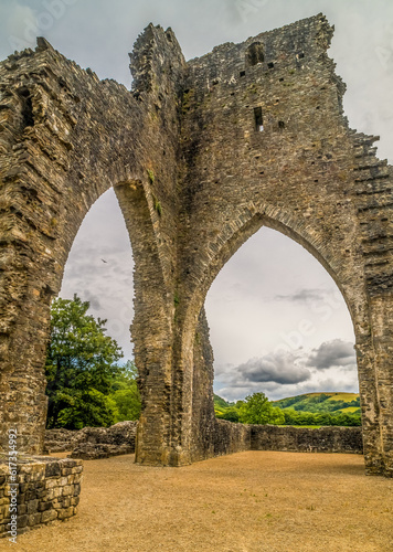 Talley Abbey, Ruin, Wales, UK Building began in 1180 by the order of White Canons of monks, but it was never finnished.