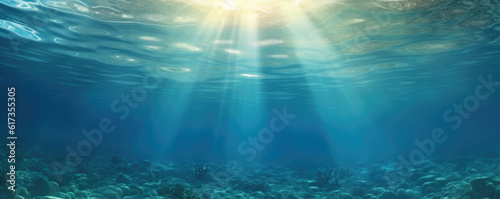 Sea or ocean underwater photo, generative ai © Milan
