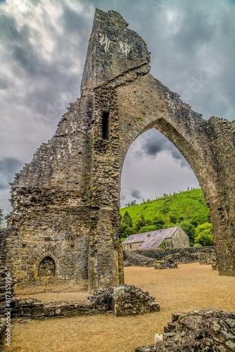 Talley Abbey, Ruin, Wales, UK  Building began in 1180 by the order of White Canons of monks, but it was never finnished. photo