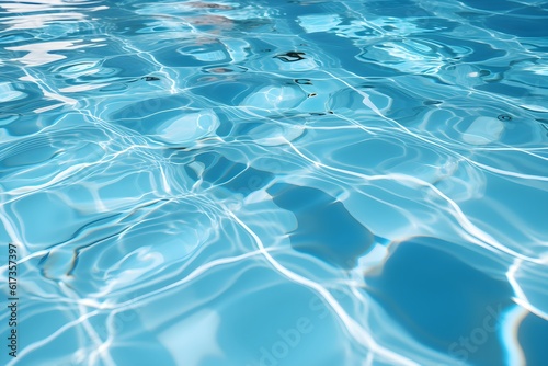 Crisp Top View Image of Azure Swimming Pool Surface, Ideal for Backgrounds in Blogs and Commercial Projects, Generative AI, Generative, KI