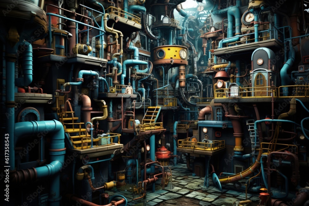 3D Cartoon Animated Location Illustration: Toy Factory - AI Generate