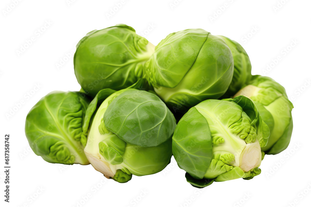 Fototapeta premium Brussels sprouts. Transparent background. generative AI