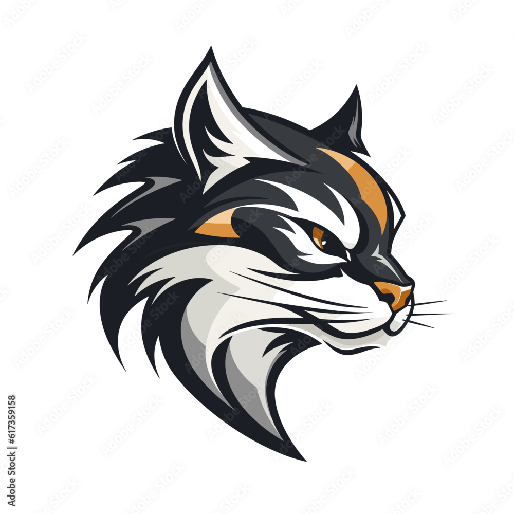 Cat logo, cat icon, cat head, vector