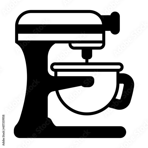 Bakery dough mixer concept, Top Chef Stand  Steel Stainless Cake Mixing vector icon design, Bakery and Baked Good symbol Culinary and Kitchen Education sign Recipe development stock illustration