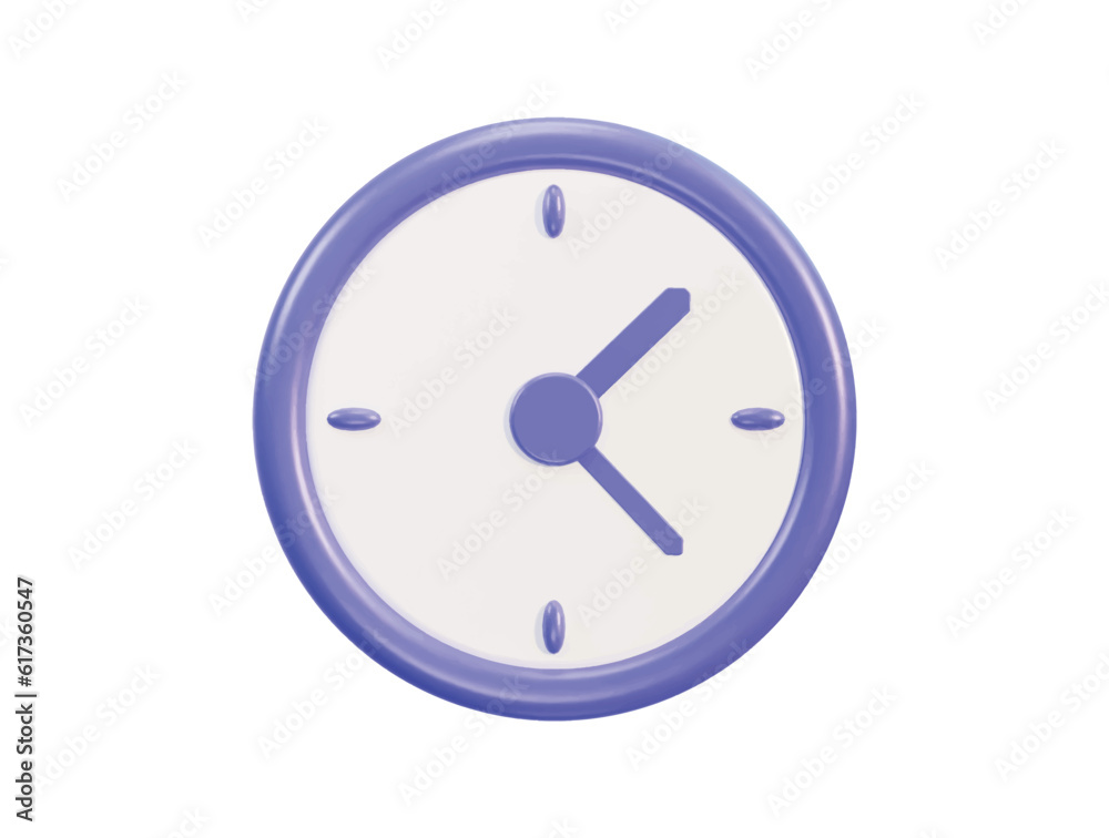 Vector wall round clock 3d icon timekeeping social media countdown time management icon Vector wall round clock 3d icon timekeeping social media countdown time management icon
