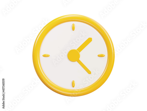 Vector wall round clock 3d icon timekeeping social media countdown time management icon