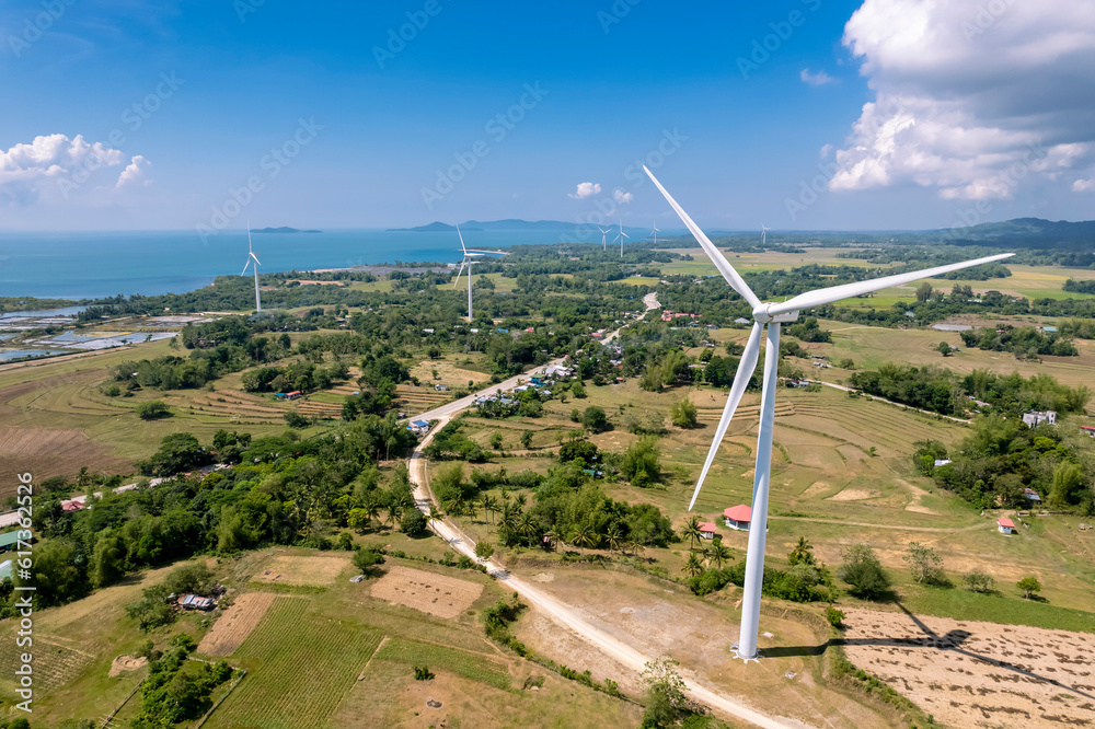 View of San Lorenzo Wind Farm in the island province of Guimaras, Philippines. WInd renewable energy in the visayas region. View of San Lorenzo Wind Farm in the island province of Guimaras, Philippines. WInd renewable energy in the visayas region.