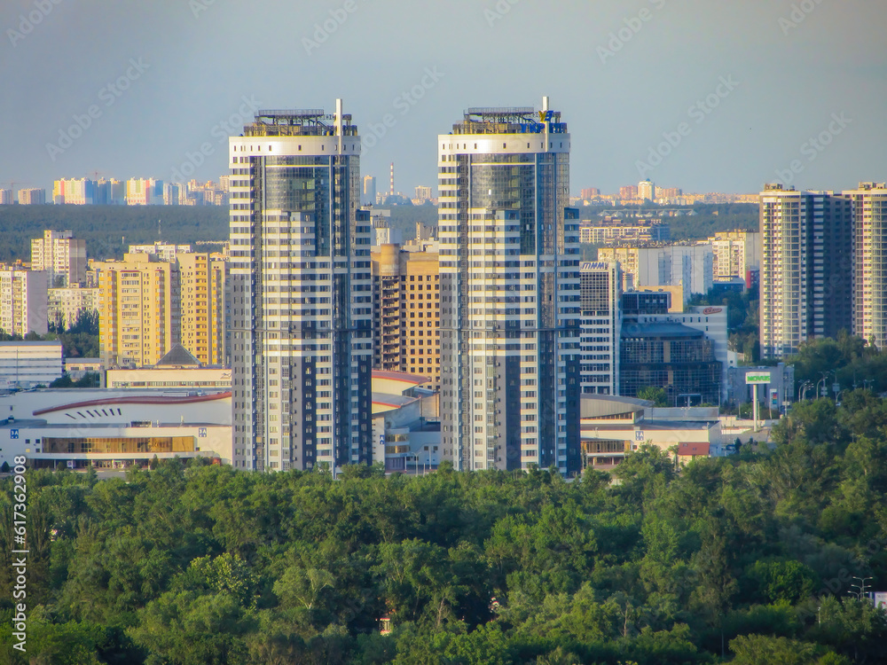 Fototapeta premium residential buildings. apartment buildings in a living area of t