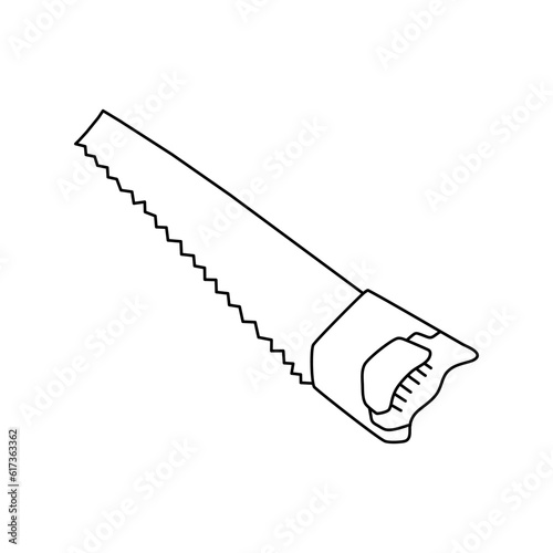 Doodle Manual saw icon in vector. Hand drawn Manual saw icon in vector