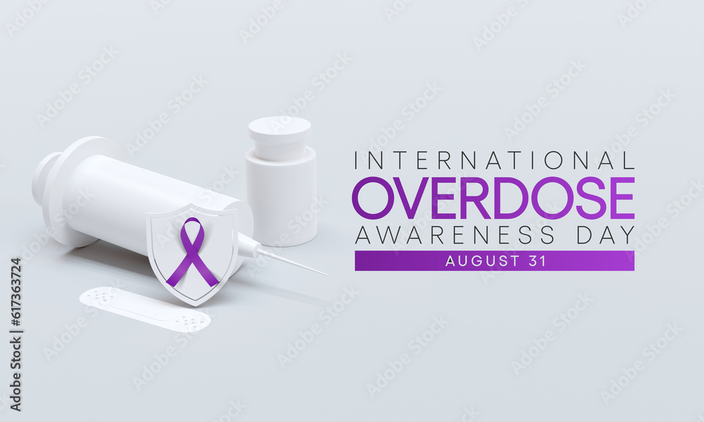 Overdose awareness day is observed every year on August 31, This event is a powerful way to join together to remember those who lost their lives to overdose. 3D Rendering Overdose awareness day is observed every year on August 31, This event is a powerful way to join together to remember those who lost their lives to overdose. 3D Rendering