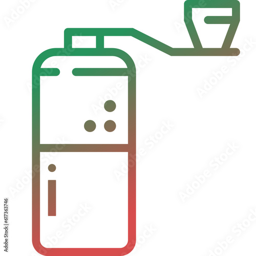 hand grinder gradient line icon