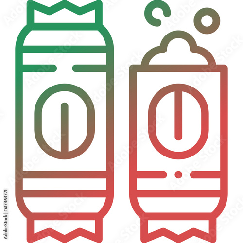 instant coffee sachet gradient line icon