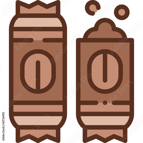 instant coffee sachet two tone icon