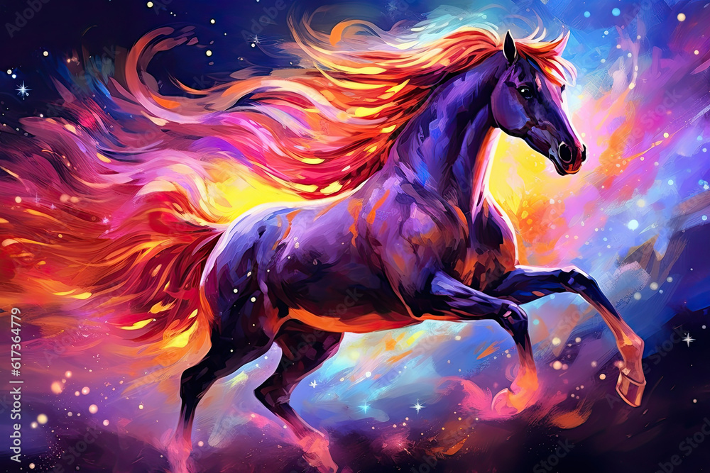 horse anime image, AI Generative horse anime image, AI Generative