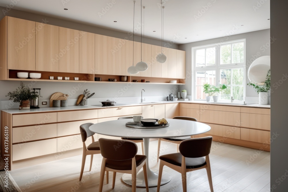 Elegant Modern Kitchen with Marble Countertops and State-of-the-Art Appliances Elegant Modern Kitchen with Marble Countertops and State-of-the-Art Appliances