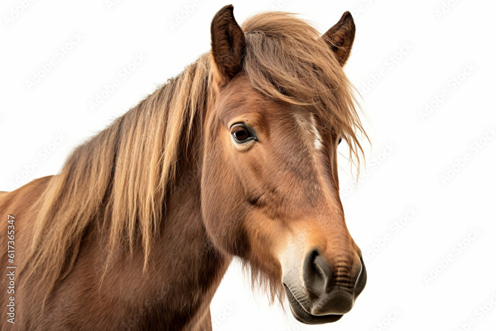 Obraz premium Portrait of Exmoor Pony on white background