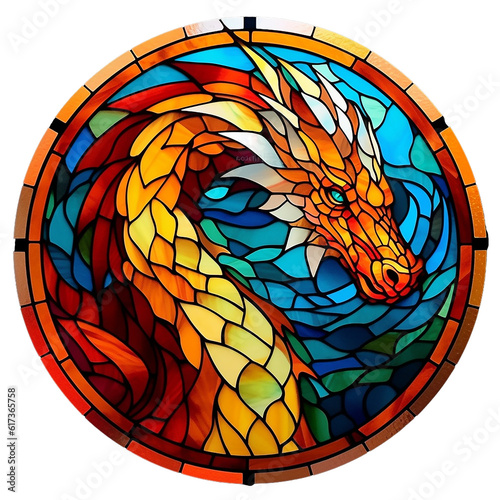 Stained Glass Dragon Digital Papers Transparent PNG