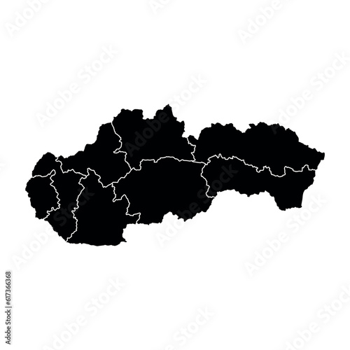 Slovakia map background with states. Slovakia map isolated on white background. Vector illustration Europe