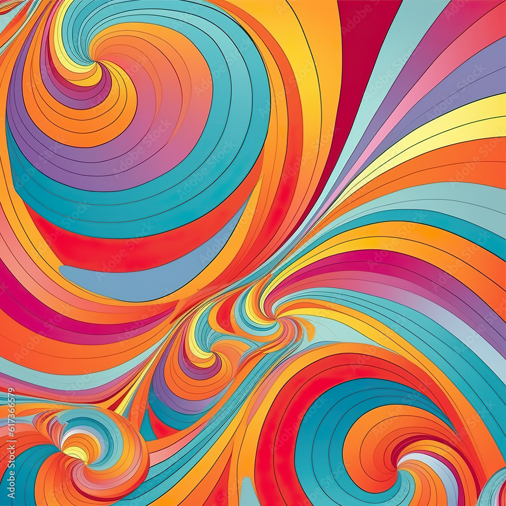 A colorful abstract background with swirls and lines. Generative AI. A colorful abstract background with swirls and lines. Generative AI.
