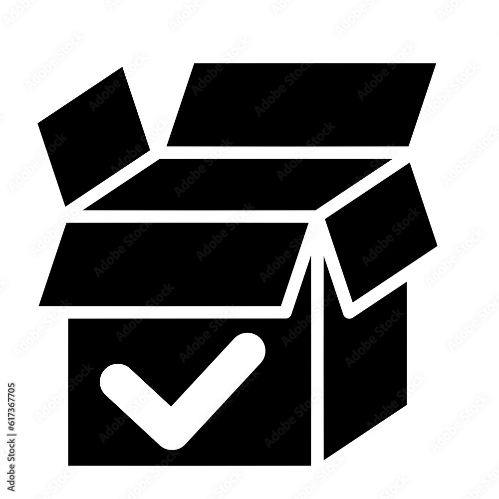 silhouette opened pakage with checklist icon silhouette opened pakage with checklist icon