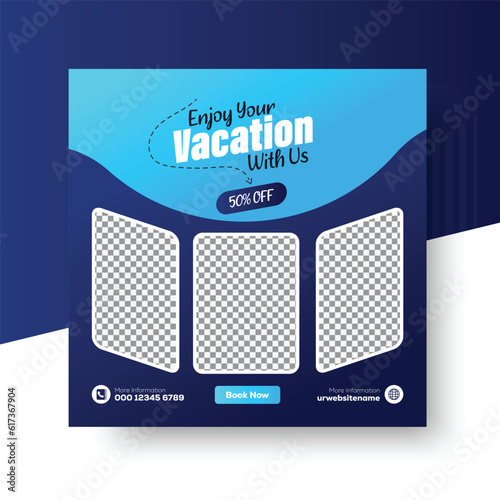 new adventure traveler banner holiday vacations social media post or tourism template travel post tour post-holiday post tourism post