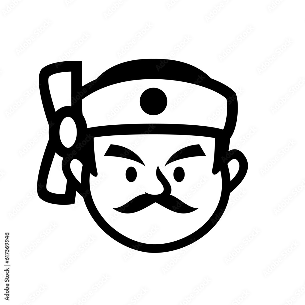 Chef Japan restaurant mascot logo icon design Chef Japan restaurant mascot logo icon design