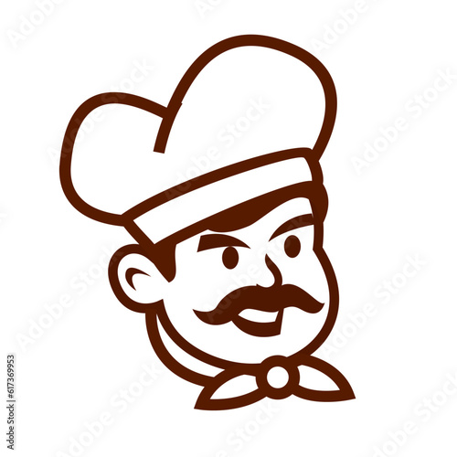 Chef restaurant mascot logo icon design