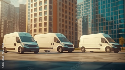 City delivery vans. Generative AI
