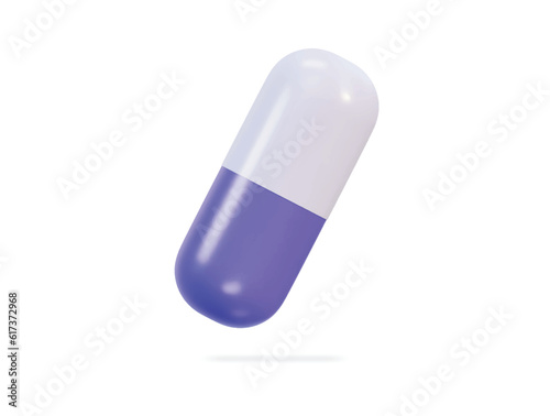 medical Pills capsule drug flying 3d icon vector illustration