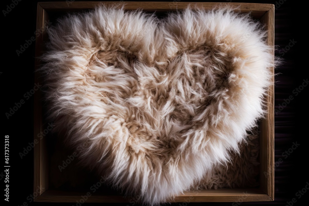 Romantic Heart-Shaped Fluffy Box on Background for Valentine's Day Decoration and Celebration with Copy Space for Gift Romantic Heart-Shaped Fluffy Box on Background for Valentine's Day Decoration and Celebration with Copy Space for Gift