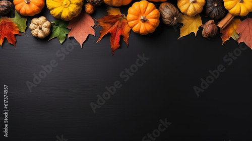 Autumn frame. Thanksgiving concept