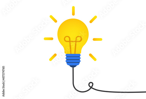 The light bulb is full of ideas And creative thinking, analytical thinking for processing. Light bulb icon. ideas symbol illustration. Isolated on white background.
