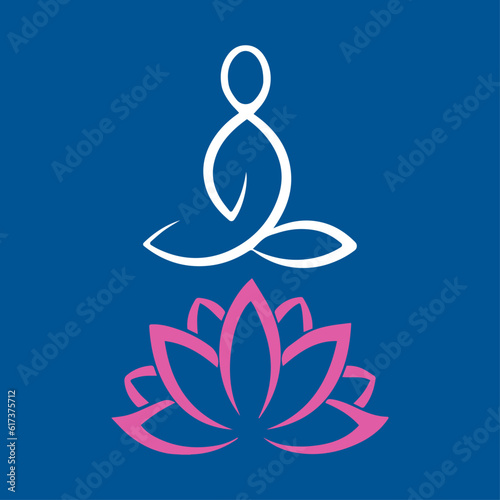 Abstract meditation illustration with lotos