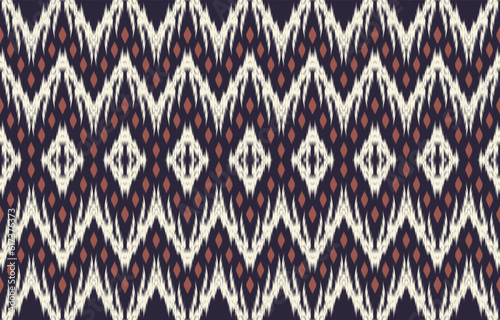 Ethnic abstract ikat art. Aztec ornament print. geometric ethnic pattern seamless  color oriental.  Design for background ,curtain, carpet, wallpaper, clothing, wrapping, Batik, vector illustration.
