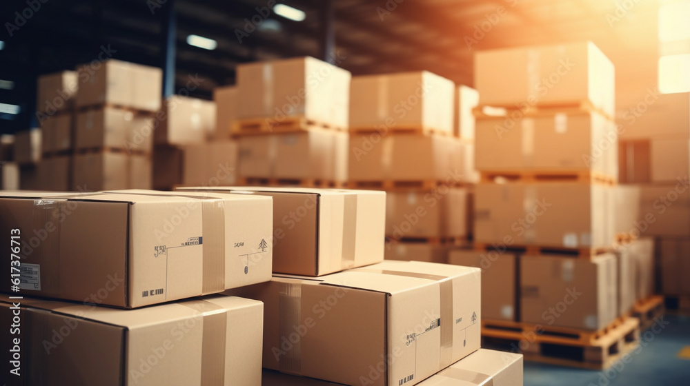 stack of cardboard boxes_ai_generated stack of cardboard boxes_ai_generated