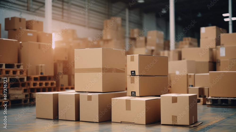 stack of cardboard boxes_ai_generated stack of cardboard boxes_ai_generated