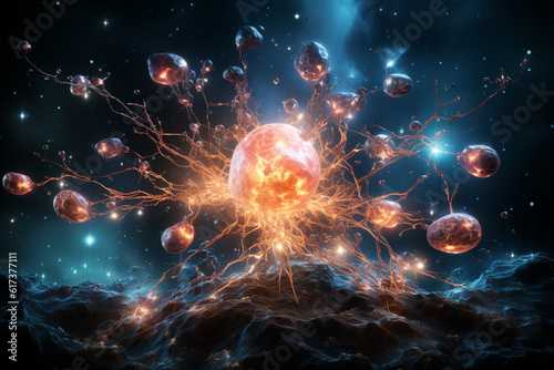 Concept art of a human colorful brain exploding with knowledge emotins and bursting with creativity Ai generative