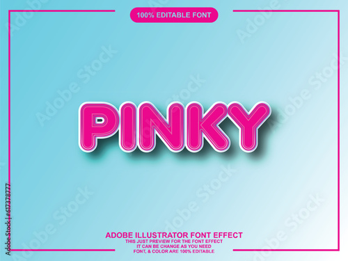 modern rounded pink editable font text effect, text graphic style