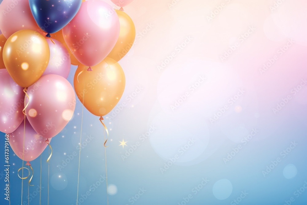 Balloon party holiday background. Illustration AI Generative. Balloon party holiday background. Illustration AI Generative.