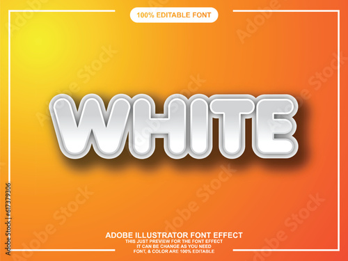 modern bold white editable font text effect, text graphic style