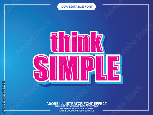 modern pink editable font text effect, text graphic style