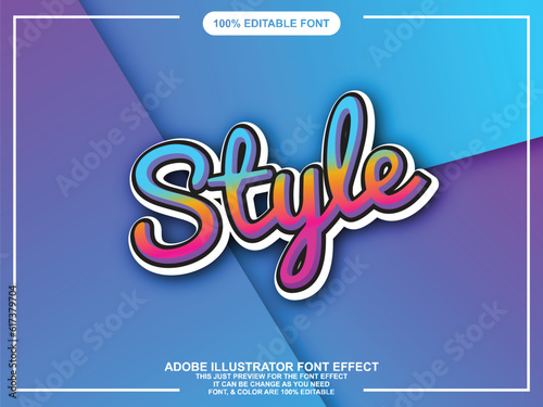 modern script editable font text effect, text graphic style