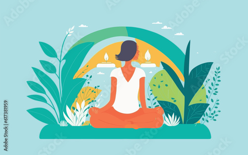 Photography thought provoking vector illustration that explores the concept of mindfulness and inner peace