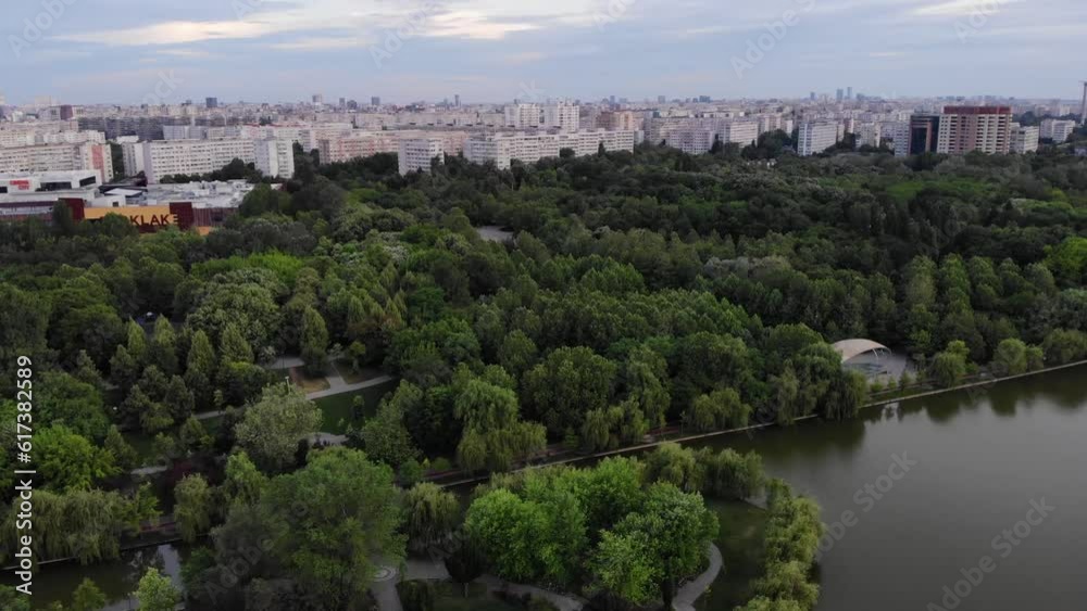 Public Park Titan, Bucharest, Romania. View from the drone Public Park Titan, Bucharest, Romania. View from the drone